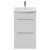 Napoli 390 Gloss White 500mm 2 Drawer Vanity Unit with Arc Basin Front View