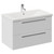 Napoli 460 Gloss White 800mm Wall Mounted 2 Drawer Vanity Unit with Glide Basin Left Hand View thumbnail