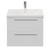 Napoli 460 Gloss White 600mm Wall Mounted 2 Drawer Vanity Unit with Glide Basin Front View