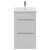 Napoli 390 Gloss White 500mm 2 Drawer Vanity Unit with Glide Basin Front View