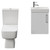 Napoli Cube Gloss White 400mm Single Door Wall Mounted Vanity Unit and Toilet Suite with Align Basin Front View