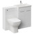 Napoli 390 Gloss White 1100mm 2 Door Vanity Unit Toilet Suite with Glide Basin Left Hand View thumbnail