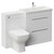 Napoli 390 Gloss White 1300mm 2 Drawer Vanity Unit Toilet Suite with Glide Basin Left Hand View