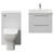 Napoli 390 Gloss White 1100mm Wall Mounted 2 Drawer Vanity Unit and Toilet Suite with Glide Basin Front View thumbnail