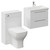 Napoli 390 Gloss White 1100mm Wall Mounted 2 Drawer Vanity Unit and Toilet Suite with Glide Basin Left Hand View thumbnail