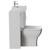 Napoli 390 Gloss White 1100mm Wall Mounted 2 Drawer Vanity Unit and Toilet Suite with Glide Basin Side View thumbnail