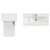 Napoli 390 Gloss White 1300mm Wall Mounted 2 Drawer Vanity Unit and Toilet Suite with Glide Basin Top View thumbnail