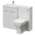 Napoli 390 Gloss White 1100mm 2 Door Vanity Unit Toilet Suite with Square Left Hand Lucia Basin Right Hand View thumbnail