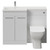 Napoli 390 Gloss White 1100mm 2 Door Vanity Unit Toilet Suite with Square Left Hand Lucia Basin Front View thumbnail