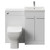Napoli 390 Gloss White 1000mm 2 Door Vanity Unit Toilet Suite with Glide Basin Front View
