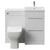 Napoli 390 Gloss White 1000mm 2 Drawer Vanity Unit Toilet Suite with Glide Basin Front View