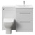 Napoli 460 Gloss White 1100mm 2 Drawer Vanity Unit Toilet Suite with Glide Basin Front View