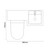 Napoli 390 Gloss White 900mm Single Door Vanity Unit Toilet Suite with Right Hand Square Lucia Basin Top Down Dimensions thumbnail