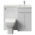 Napoli 390 Gloss White 1000mm 2 Door Vanity Unit Toilet Suite with Right Hand Square Lucia Basin Front View thumbnail