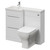 Napoli 390 Gloss White 1000mm 2 Drawer Vanity Unit Toilet Suite with Left Hand Square Lucia Basin Right Hand View thumbnail
