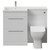 Napoli 460 Gloss White 1100mm 2 Drawer Vanity Unit Toilet Suite with Left Hand Square Lucia Basin Front View thumbnail