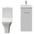 Napoli 390 Gloss White 400mm Single Door Vanity Unit and Kingston Toilet Suite with Glide Basin Front View thumbnail