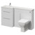 Napoli 390 Gloss White 1500mm 2 Drawer Vanity Unit Toilet Suite with Left Hand Square Lucia Basin Right Hand View thumbnail
