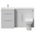 Napoli 390 Gloss White 1500mm 2 Drawer Vanity Unit Toilet Suite with Left Hand Square Lucia Basin Front View thumbnail