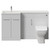Napoli 390 Gloss White 1500mm 3 Door Vanity Unit Toilet Suite with Left Hand Square Lucia Basin Front View thumbnail