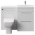Napoli 390 Cento Gloss White 1200mm 2 Drawer Vanity Unit Toilet Suite with Glide Basin Front View