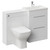Napoli 390 Cento Gloss White 1200mm 2 Drawer Vanity Unit Toilet Suite with Glide Basin Left Hand View