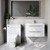 Napoli 390 Cento Gloss White 1400mm Wall Mounted 2 Drawer Vanity Unit and Toilet Suite with Glide Basin Lifestyle Image thumbnail
