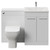 Napoli 460 Cento Gloss White 1200mm 2 Door Vanity Unit Toilet Suite with Glide Basin Front View thumbnail