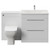 Napoli 460 Cento Gloss White 1400mm 2 Drawer Vanity Unit Toilet Suite with Glide Basin Front View thumbnail