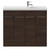 Napoli 250 Brown Oak 1000mm 4 Door Vanity Unit with Square Silvo Basin Front View thumbnail