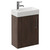 Napoli Cube Brown Oak 400mm Wall Mounted Single Door Vanity Unit with Align Basin Left Hand View thumbnail