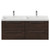 Napoli 390 Brown Oak 1200mm Wall Mounted 4 Drawer Vanity Unit with Double Lucia Basins Front View