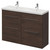 Napoli 390 Brown Oak 1200mm 4 Drawer Vanity Unit with Double Glide Basins Right Hand View