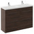 Napoli 390 Brown Oak 1200mm 4 Drawer Vanity Unit with Double Lucia Basins Left Hand View thumbnail