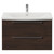 Napoli 390 Brown Oak 800mm Wall Mounted 2 Drawer Vanity Unit with Arc Basin Front View thumbnail