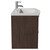 Napoli 390 Brown Oak 800mm Wall Mounted 2 Drawer Vanity Unit with Arc Basin Side View thumbnail
