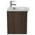 Napoli 390 Brown Oak 500mm Wall Mounted Single Drawer Vanity Unit with Arc Basin Side View