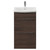 Napoli 390 Brown Oak 500mm 2 Drawer Vanity Unit with Arc Basin Front View thumbnail