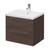 Napoli 460 Brown Oak 600mm Wall Mounted 2 Drawer Vanity Unit with Glide Basin Right Hand View