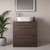 Napoli 460 Brown Oak 800mm 2 Drawer Vanity Unit for Countertop Basins Lifestyle Image thumbnail