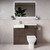Napoli 250 Brown Oak 1000mm 2 Door Vanity Unit Toilet Suite with Left Hand Square Rico Semi Recessed Basin Lifestyle Image thumbnail