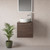 Napoli 390 Brown Oak 500mm Wall Mounted Single Drawer Vanity Unit for Countertop Basins Lifestyle Image thumbnail