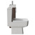 Napoli Cube Brown Oak 400mm Single Door Vanity Unit and Toilet Suite with Align Basin Side View thumbnail