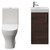 Napoli Cube Brown Oak 400mm Single Door Vanity Unit and Jubilee Toilet Suite with Align Basin Front View thumbnail