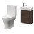 Napoli Cube Brown Oak 400mm Single Door Wall Mounted Vanity Unit and Jubilee Toilet Suite with Align Basin Right Hand View thumbnail