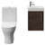 Napoli Cube Brown Oak 400mm Single Door Wall Mounted Vanity Unit and Jubilee Toilet Suite with Align Basin Front View thumbnail