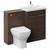 Napoli 390 Brown Oak 1100mm 2 Door Vanity Unit Toilet Suite with Glide Basin Left Hand View thumbnail