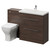 Napoli 390 Brown Oak 1300mm 2 Drawer Vanity Unit Toilet Suite with Glide Basin Right Hand View thumbnail