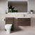 Napoli 390 Brown Oak 1300mm Wall Mounted 2 Drawer Vanity Unit and Toilet Suite with Glide Basin Lifestyle Image thumbnail