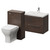 Napoli 390 Brown Oak 1100mm Wall Mounted 2 Drawer Vanity Unit and Toilet Suite with Glide Basin Right Hand View thumbnail